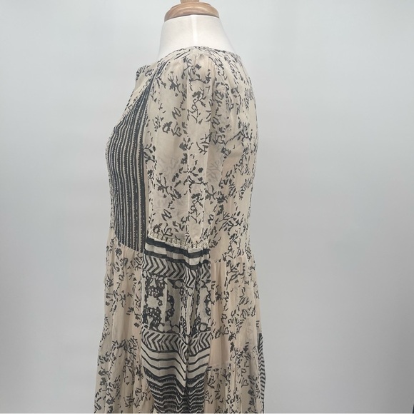 Talulah Tiered Midi Dress in Ivory Black Anthropologie Size Small - Picture 6 of 10